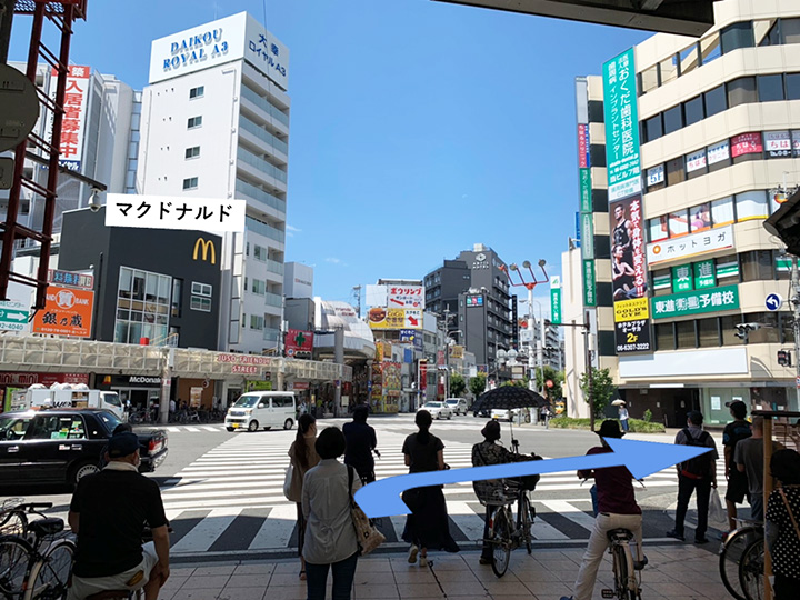 西改札口からの道順